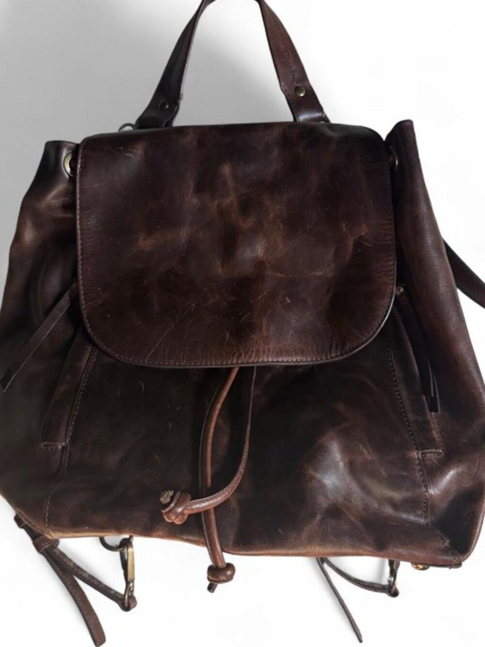 Rachel Rox Brown Leather Backpack - Picture 3 of 6